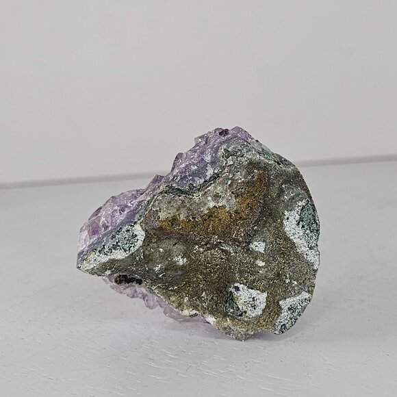 Pewter Mountain Goat Figurine On Amethyst Crystal Base - Picture 5 of 10